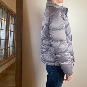 North Face Silver Puffer Jacket
